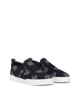 Portofino slip-on sneakers with denim logo - | Dolce & Gabbana