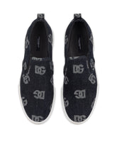Portofino slip-on sneakers with denim logo - | Dolce & Gabbana