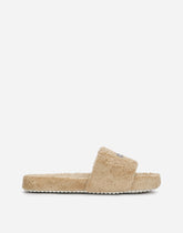 Terrycloth sliders with logo tag - | Dolce & Gabbana