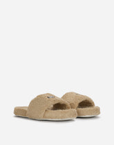Terrycloth sliders with logo tag - | Dolce & Gabbana