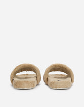 Terrycloth sliders with logo tag - | Dolce & Gabbana