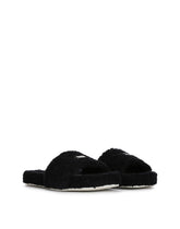 Terrycloth sliders with logo tag - | Dolce & Gabbana