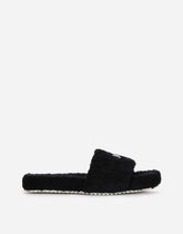 Terrycloth sliders with logo tag - | Dolce & Gabbana