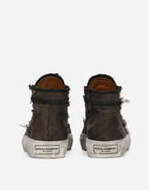 Patchwork denim vintage mid-top sneakers - | Dolce & Gabbana