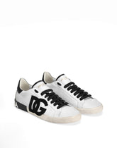 Calfskin Portofino Vintage sneakers - | Dolce & Gabbana