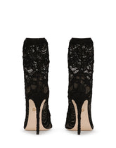 Stretch lace and gros grain booties - | Dolce & Gabbana