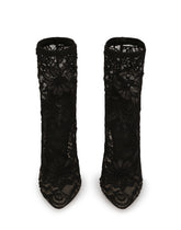 Stretch lace and gros grain booties - | Dolce & Gabbana