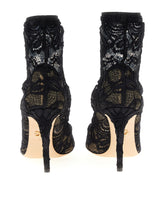 Ankle boot in stretch lace and gros grain - | Dolce & Gabbana