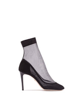 ANKLE BOOTS IN STRETCH TULLE AND PATENT LEATHER - | Dolce & Gabbana