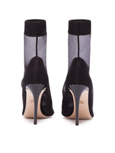ANKLE BOOTS IN STRETCH TULLE AND PATENT LEATHER - | Dolce & Gabbana