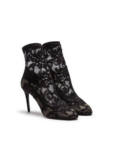Stretch lace and gros grain Bette booties - | Dolce & Gabbana
