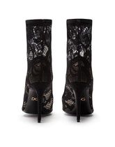 Stretch lace and gros grain Bette booties - | Dolce & Gabbana