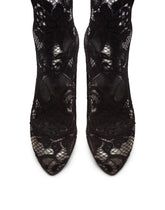 Stretch lace and gros grain Bette booties - | Dolce & Gabbana