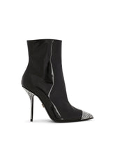 Patent leather ankle boots with fusible rhinestones - | Dolce & Gabbana