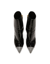 Patent leather ankle boots with fusible rhinestones - | Dolce & Gabbana
