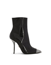 Patent leather ankle boots with fusible rhinestones - | Dolce & Gabbana