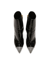 Patent leather ankle boots with fusible rhinestones - | Dolce & Gabbana