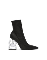 Nappa-effect fabric ankle boots with 3.5 heel - | Dolce & Gabbana