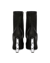 Nappa-effect fabric ankle boots with 3.5 heel - | Dolce & Gabbana
