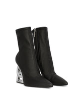 Nappa-effect fabric ankle boots with 3.5 heel - | Dolce & Gabbana