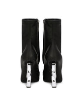 Nappa-effect fabric ankle boots with 3.5 heel - | Dolce & Gabbana