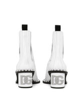 Polished calfskin ankle boots with studs - | Dolce & Gabbana