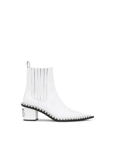Polished calfskin ankle boots with studs - | Dolce & Gabbana