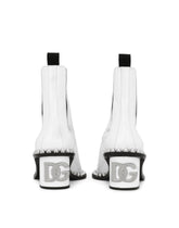 Polished calfskin ankle boots with studs - | Dolce & Gabbana