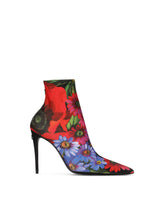 Stretch jersey ankle boots with logo print - | Dolce & Gabbana