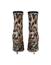 Leopard-print stretch fabric ankle boots - | Dolce & Gabbana