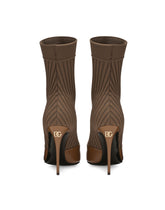 Polished calfskin and jersey booties - | Dolce & Gabbana