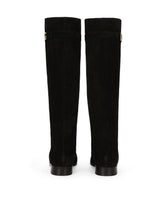 Suede boots with DG logo - | Dolce & Gabbana