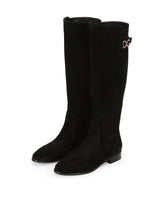 Suede boots with DG logo - | Dolce & Gabbana