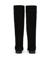 Suede boots with DG logo - | Dolce & Gabbana