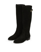 Suede boots with DG logo - | Dolce & Gabbana