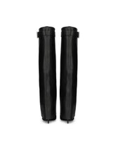 Nappa leather boots with DG logo - | Dolce & Gabbana