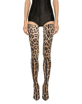 Leopard-print stretch fabric thigh-high boots - | Dolce & Gabbana