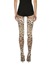 Leopard-print stretch fabric thigh-high boots - | Dolce & Gabbana