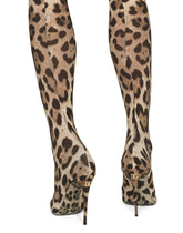 Leopard-print stretch fabric thigh-high boots - | Dolce & Gabbana