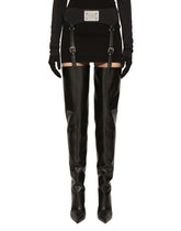 Calfskin thigh-high boots with garter - | Dolce & Gabbana