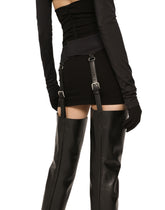 Calfskin thigh-high boots with garter - | Dolce & Gabbana
