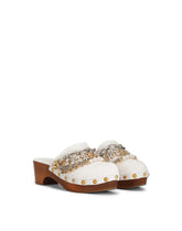 Raffia clogs with bejeweled chain - | Dolce & Gabbana