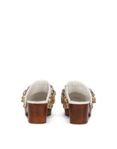 Raffia clogs with bejeweled chain - | Dolce & Gabbana
