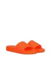 Fluorescent rubber beachwear sliders with D&G logo - | Dolce & Gabbana