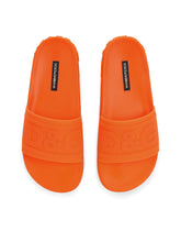 Fluorescent rubber beachwear sliders with D&G logo - | Dolce & Gabbana