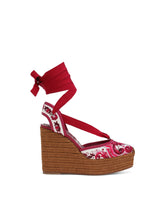 Rope-soled wedges in printed brocade fabric - | Dolce & Gabbana