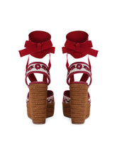 Rope-soled wedges in printed brocade fabric - | Dolce & Gabbana