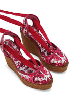 Rope-soled wedges in printed brocade fabric - | Dolce & Gabbana