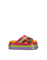 Polished calfskin flatform sliders - | Dolce & Gabbana