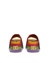 Polished calfskin flatform sliders - | Dolce & Gabbana